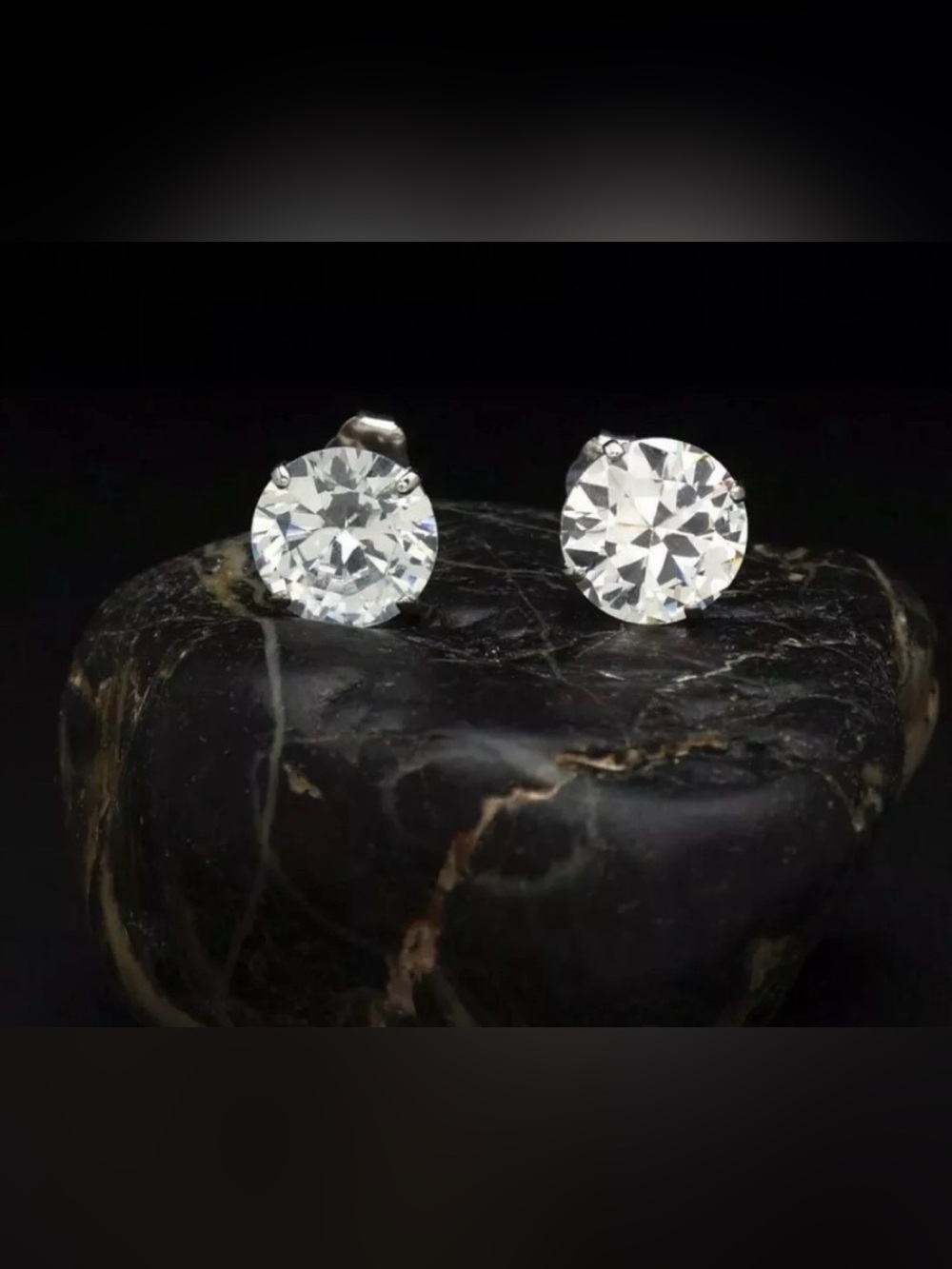 5.00 Ct Round Cut VVS1/D Lab Created Stud Earrings 14k White Gold 8mm Push Back